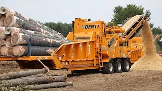 Dangerous Fastest Wood Chipper Machines in Action, Powerful Tree Shredder Working and Woodworking