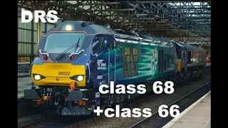 Carlisle yd to Crewe DRS class 68 plus dead class 66 stop and departing Preston plus Crewe shunting