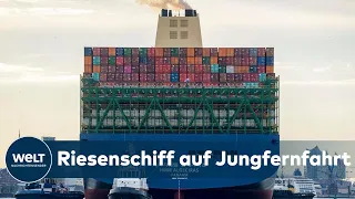 Größtes CONTAINERSCHIFF der Welt im Hamburger Hafen eingefahren