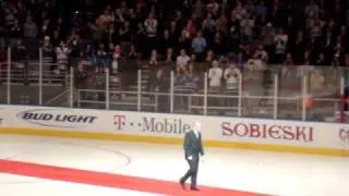 Adam Graves coming onto the ice for his Jersey retirement ceremony