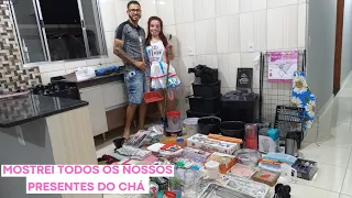 Vlog: Mostrei todos presentes que ganhamos no chá de cozinha 😍👰🏻‍♀️🎁🍴🍽 #chadecozinha #noivas2022