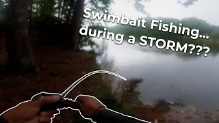 Swimbait fishing during a DOWNPOUR!!! (Mike Bucca's Bull Gill)