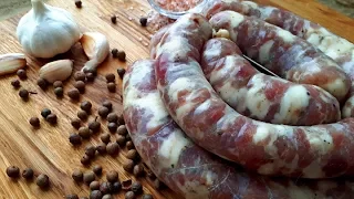 Homemade Ukrainian Sausage with Garlic. Homemade Pork Sausage Recipe.