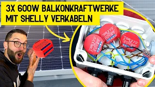 3x Balkonkraftwerke anschließen - Shelly Verkabelung in Einspeisesteckdose