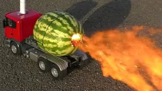 Super Shockwave 4500 Experiment sparklers vs watermelon l watermelon jet truck l