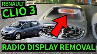RENAULT CLIO 3 - How To Remove Upper Dash Radio Stereo Display Screen Removal 2006-2012