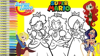 Super Mario Bros Peach Daisy Rosalina Makeover as DC Super Hero Girls Supergirl Wonder Woman Poison
