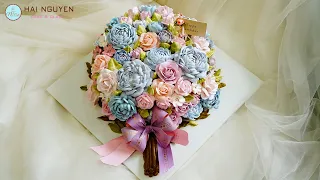 How To Decorate Beautiful 3D Flowers Cake | Cách Trang Trí Tạo Hình Bánh Hoa Xinh Xắn