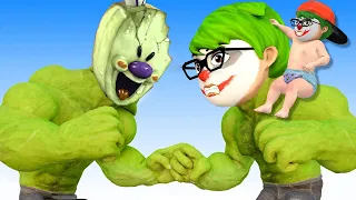 Scary Teacher 3D NickHulk Joker vs Giant Zombie Fake Ice Scream Funny Story Happy Ending Animation