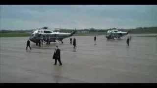 President Obama lands and leaves Detroit Metro Airport on May 1, 2010