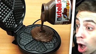 WAS PASSIERT mit NUTELLA im WAFFELEISEN?! 😨 | ClashGames Reaktion