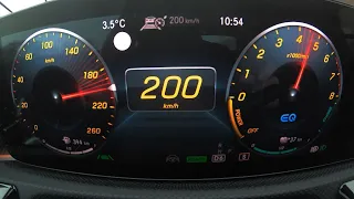 Tachovideo Mercedes-Benz CLA 250e Shooting Brake 0-100 kmh kph 0-60 mph Beschleunigung Acceleration