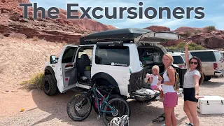 OVERLANDING: Mountain Biking, Camping, and Hiking in Moab Utah. Weekend Van Life in a Ford Excursion