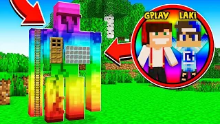 GPLAY SPĘDZA 24H W KOLOROWYM GOLEMIE Z LAKIM W MINECRAFT?!