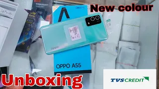 OPPO A55 Unboxing New mint green colour & belong with tvs credit finance