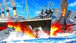 Titanic CRASHES into Aircraft Carrier in GTA 5!