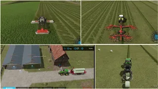 Baling, Making Silage Bales on Big field #fs22 casual #gameplay #timelapse #gaming #simulator