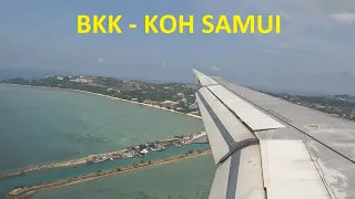Flying to Koh Samui Island Thailand on Bangkok Airways A319