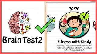 Brain test 2 FITNESS WITH CINDY All Levels 1-20 solutions  @Crazy Shooter