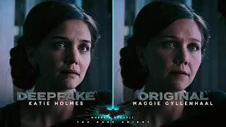 Katie Holmes returns as Rachel in The Dark Knight | Deepfake and comparison with Maggie Gyllenhaal