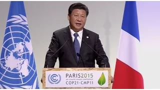 Chinese President Xi Jinping Delivers Speech at Paris Climate Conference