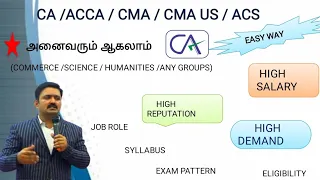 How to become a CA /Complete details in Tamil/ Job role/Duration/Exam pattern..