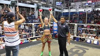 Sandra PhuketTopTeam vs Khanokna Cherngtalay Muay Thai fight 11 August 2017