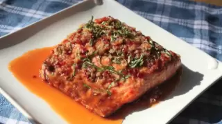 Food Wishes Recipes - Garlic Ginger Salmon Recipe - Grilled Salmon with Garlic, Ginger and Basil Sauce