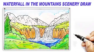 how to  a waterfall in the mountains scenery