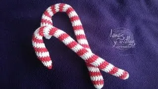 Tutorial Caramelo Navidad Candy Cane Crochet o Ganchillo Paso a Paso en Español