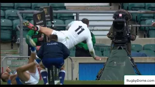 Jonny May Hurdles A Tackle To Score A Try - Is This Legal?