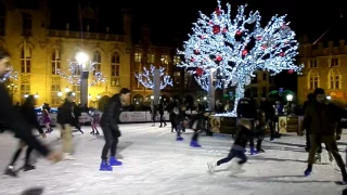 Ice skating fun in Bruges