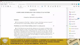 Portfolio Committee on Human Settlements, 16 November 2022