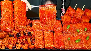 ASMR MUKBANG| 직접 만든 불닭 버섯 불닭쌈 빨간어묵 먹방 & 레시피 FRIED MUSHROOM AND FIRE NOODLES EATING