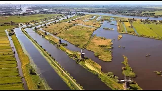 Kinderdijk Windmills in 4 seasons. Unesco World Heritage. Dutch Mills