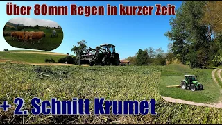 Hessen-Farmvlog#24 80mm Regen in Kurzer Zeit + Krumet mähen!