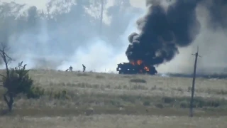 Бойцы ДНР с помощью ПТРК подбили грузовик ВСУ.