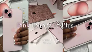 Pink Iphone 15 Plus Asmr Unboxing, Setup + Pink Iphone 13 Comparison