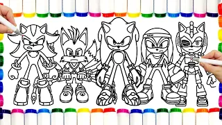 Sonic Team Coloring Pages Sonic The Hedgehog  Teils , Shadow ,Amy Rose, Knuckles draw drawing11