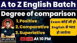English | Adjective || Degree of Comparison | A to Z English Batch | BY ANIL JADON For All