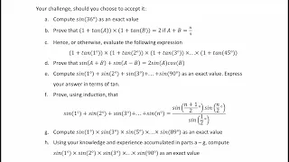 Trigonometry puzzles