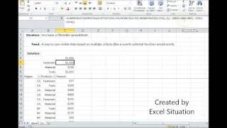 Excel Sumifs visible (filtered) data