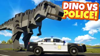Dinosaur DESTROYS Lego Police Station in Brick Rigs Multiplayer!