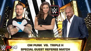 WWE 2K24 - Cm Punk vs Triple h: Special Guest Referee Stephanie McMahon | Wrestlemania