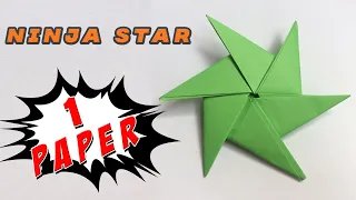 Shuriken 6 Points - How to Make Paper Ninja Star with 1 Paper Tutorial Step by Step Remake