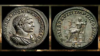 ✅ Сестерций, 215 г., Монета Каракалла, 🌏 Sestertius, 215, Caesar Caracalla. 🏺