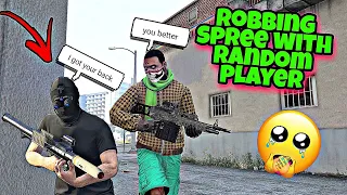 I went on a robbing spree with a random player😍 on GTA 5 online