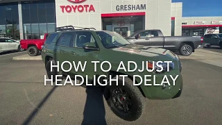 How to adjust headlight delay on Toyota