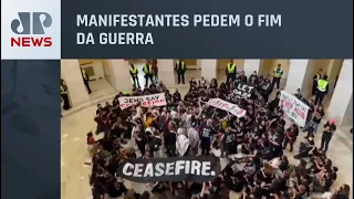 Grupo de judeus invade capitólio nos EUA pedindo cessar-fogo