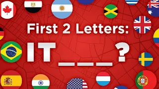 Guess the Country Quiz - By First 2 Letters?